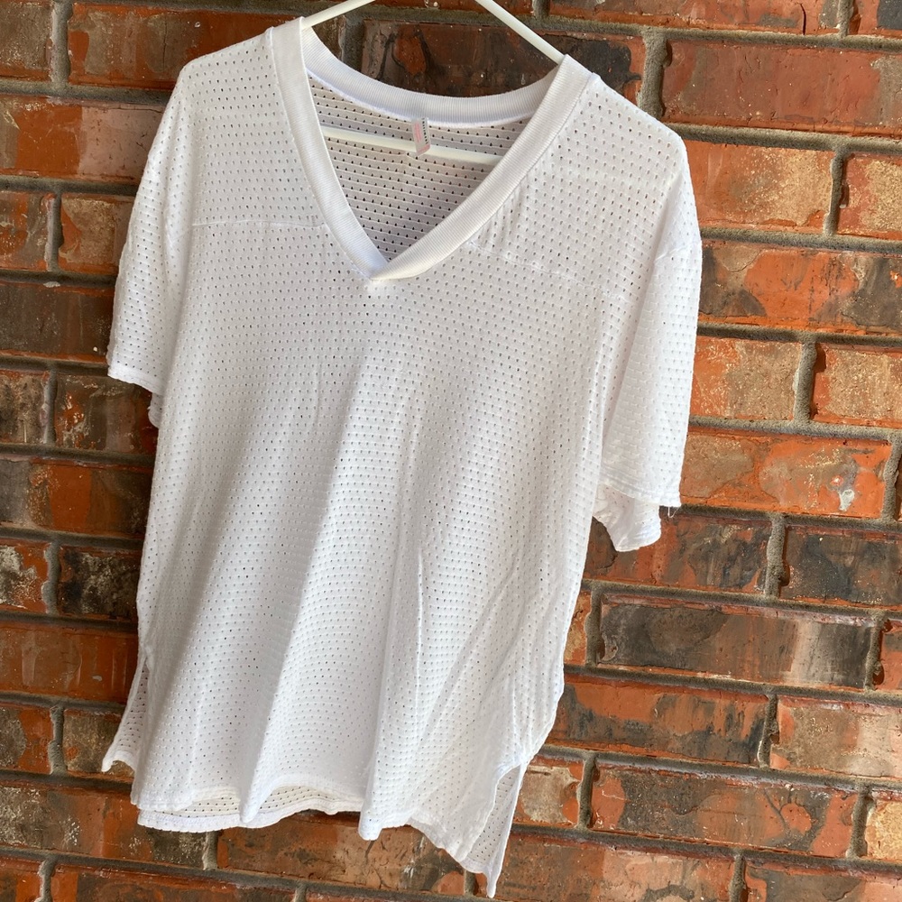 FP movement by free people white mesh t shirt short sleeve size XS - Picture 2 of 8